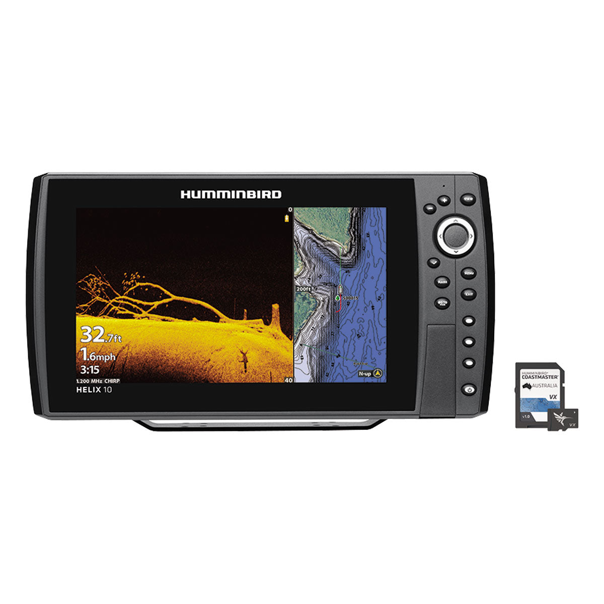HUMMINBIRD HELIX 12 FISHFINDER MDI+ G4N INC COASTMASTER MAP